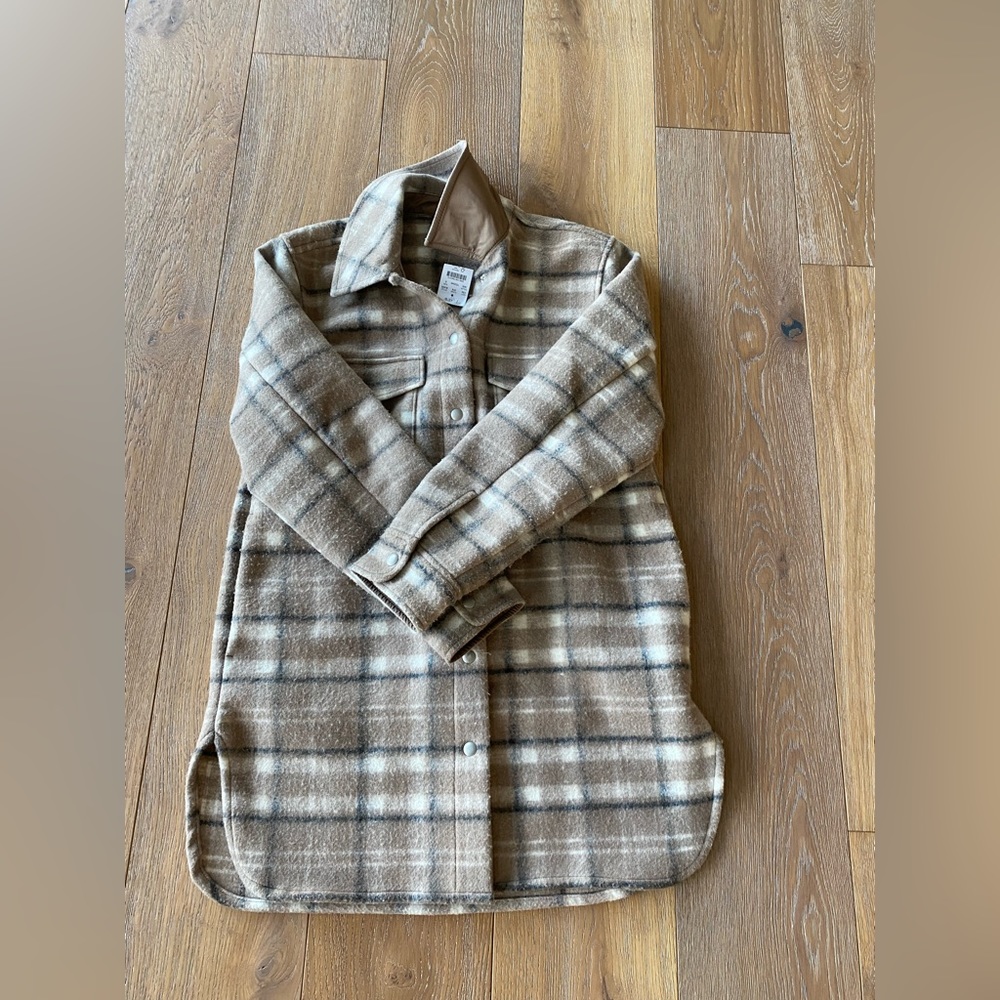 J. Crew Plaid Jacket in Brown and Cream